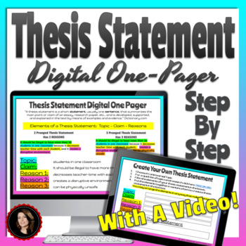 Preview of Thesis Statement Mini Lesson Digital