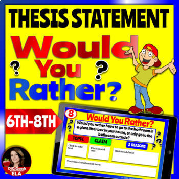 Preview of Thesis Statement Mini Lesson Practice Would You Rather DIGITAL RESOURCES ELA