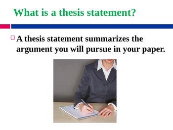 Preview of Thesis Statement Notes (for research-based persuasive essays)