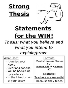 Preview of Thesis Statement Poster!