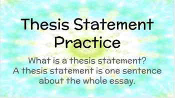 Thesis Statement Practice by Heads or Tails | TPT