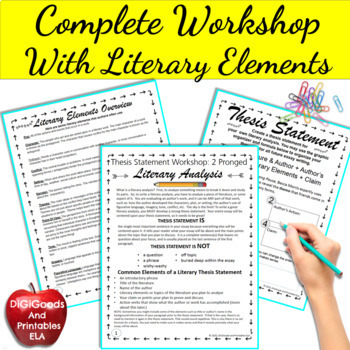 Thesis Statement Literary Analysis Distance Learning | TpT