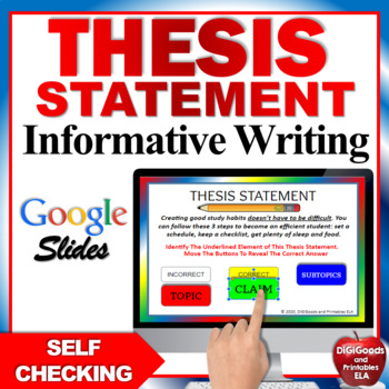 Preview of Thesis Statement Practice Google Classroom  DIGITAL TASK CARDS