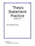 Thesis Statement Practice Worksheet