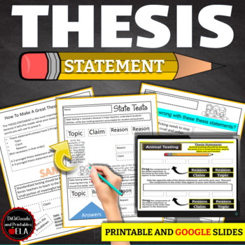 Preview of Thesis Statement Practice Worksheets DIGITAL RESOURCES Argumentative Writing