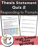 Thesis Statement Quiz 2, Responding to Prompts | formative