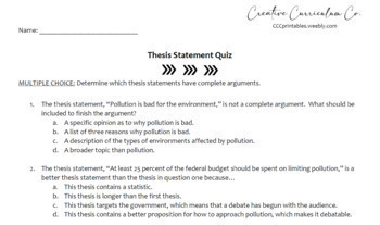 5.00 thesis statement quiz