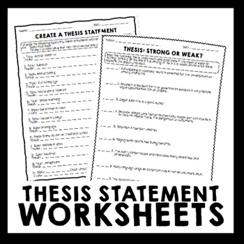 find the thesis statement activity