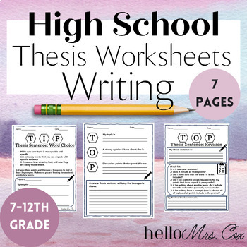 Preview of Thesis Statement Worksheets Inforamtive Writing High School Graphic Organizer