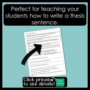 thesis statement activity sheets