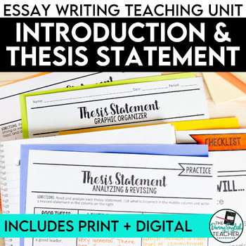 Preview of Thesis Statement and Essay Introduction - Essay Writing Unit - PRINT & DIGITAL