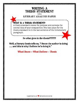 how to write a thesis statement for a literary analysis