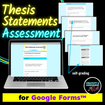 Preview of Thesis Statements Formative Assessment Google Forms™ Digital Quiz