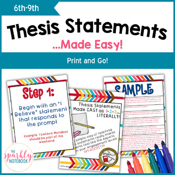 Preview of How to Write Thesis Statements - Common Core Aligned