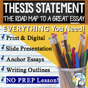 Preview of Thesis, Thesis Statements, Writing Leads, Thesis Statement Worksheets, Template