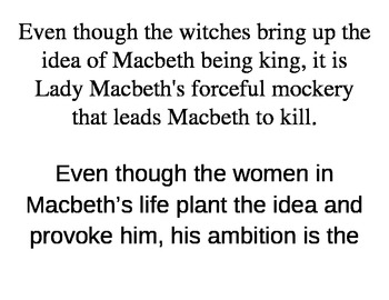 lady macbeth thesis statements