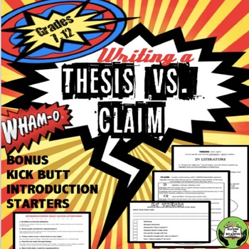difference between thesis and claim example