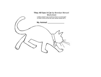Preview of They All Saw A Cat Worksheet for the Book