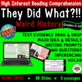 They Did What?!! (Part 1) Reading Comprehension Boom Cards