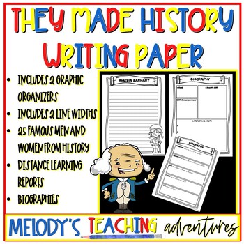 Preview of They Made History! Writing Paper