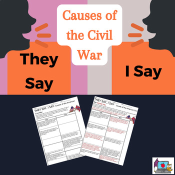 Preview of They Say, I Say- Causes of the Civil War (SS8H5)- No Prep!