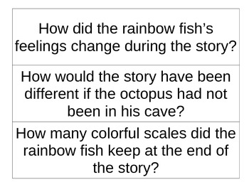 Thick and Thin Questions - Rainbow Fish by Allison Wilson | TpT
