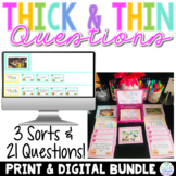 Thick and Thin Questions Task Cards Activity | Digital and