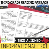 Thid Grade Reading Passage for Informational Text - Under 