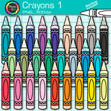 Thin Crayon Clipart: Cute Rainbow School Supply Clip Art, 