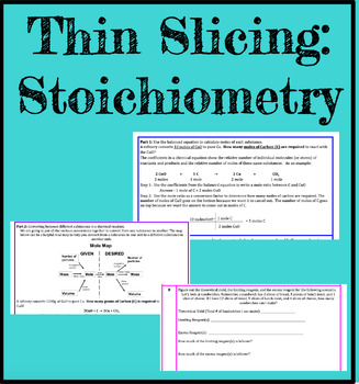 Preview of Thin Slicing: Stoichiometry