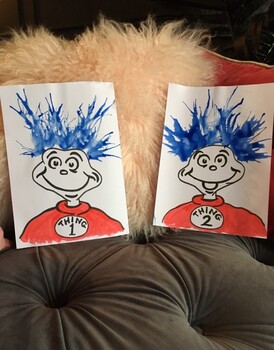 Thing 1 And Thing 2 Blow Painting Template Art Project By Missy G