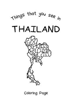 Preview of Thing that you see in Thailand Coloring Page and Vocabulary