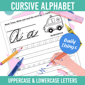 Things Alphabet Cursive Handwriting Practice for Capital and Lowercase ...