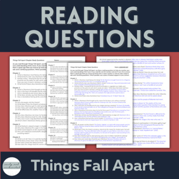 Preview of Things Fall Apart Reading Guide Comprehension Questions