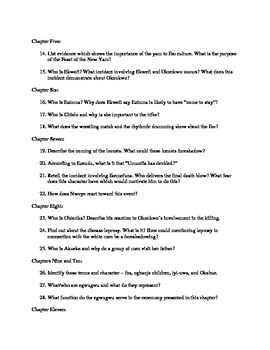 things fall apart discussion questions by chapter