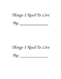 Things I Need To Live Printable Book