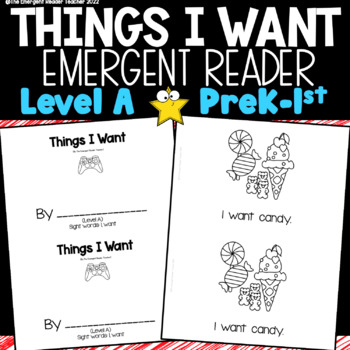 Preview of Things I Want Guided Reading Book for PreK-1st 