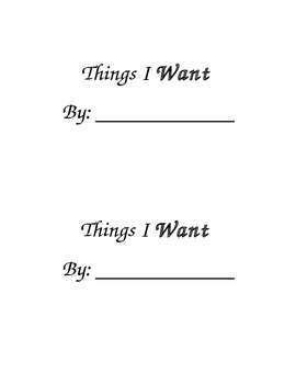 Preview of Things I Want Printable Book