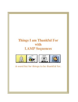 Preview of Things I am Thankful For with LAMP Sequences - WFL - AAC device