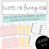 Things I'm Loving Now cards! Quick writing activity for kids