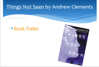 Preview of Things Not Seen by Andrew Clements Novel Unit