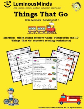 Preview of Things That Go | Little Learners Reading Set 1