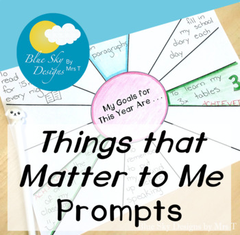 Things That Matter To Me Prompts by Blue Sky Designs by Mrs T | TPT