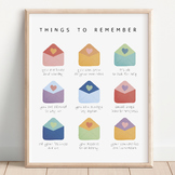 Things To Remember Poster, Coping Skills Poster, Therapist