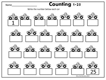 Resultado de imagen de worksheet numbers 1 to 25"