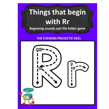 Preview of Things that begin with Rr /Beginning sounds sort file folder game