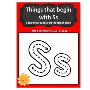 Preview of Things that begin with Ss /Beginning sounds sort file folder game