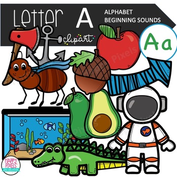 Things that start with letter a pictures - letter a words clipart