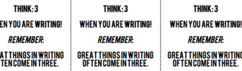 Preview of Think 3 Writing (Editable)