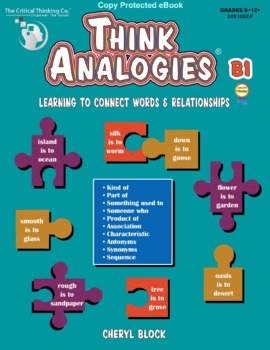 Preview of Think Analogies B1: Learning to Connect Words & Relationships, Grades 6-12+